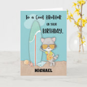 Individuelle Name Brother Birthday Beach Funny Rac Karte (Gelbe Blume)