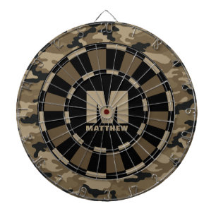 Individuelle Name Brown Black Camouflage Dartboard Dartscheibe