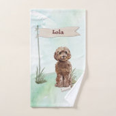 Individuelle Name Brown Cockapoo Haustier Hund Badhandtuch Set (Handtuch)