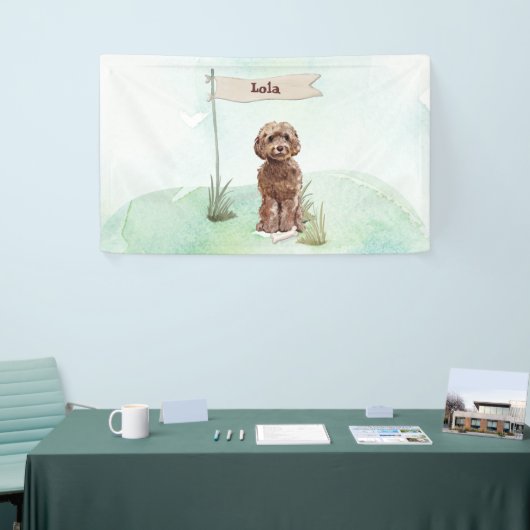 Individuelle Name Brown Cockapoo Haustier Hund Banner (Messeveranstaltung)