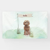 Individuelle Name Brown Cockapoo Haustier Hund Banner (Horizontal)