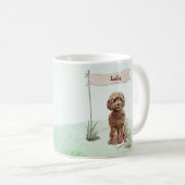 Individuelle Name Brown Cockapoo Haustier Hund Kaffeetasse (VorderseiteRechts)