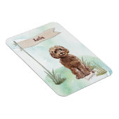 Individuelle Name Brown Cockapoo Haustier Hund Magnet (Rechte Seite)