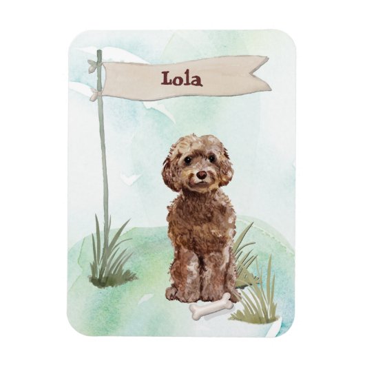 Individuelle Name Brown Cockapoo Haustier Hund Magnet (Vertikal)