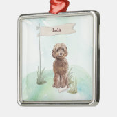 Individuelle Name Brown Cockapoo Haustier Hund Ornament Aus Metall (Links)