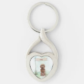Individuelle Name Brown Cockapoo Haustier Hund Schlüsselanhänger (Vorderseite)