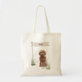 Individuelle Name Brown Cockapoo Haustier Hund Tragetasche (Vorne)