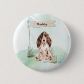 Individuelle Name Brown Cocker Spanisch Haustier H Button (Vorderseite)