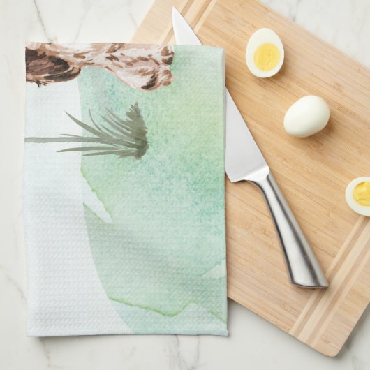 Individuelle Name Brown Cocker Spanisch Haustier H Geschirrtuch (Viertel Falte)