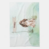 Individuelle Name Brown Cocker Spanisch Haustier H Geschirrtuch (Vertikal)