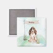 Individuelle Name Brown Cocker Spanisch Haustier H Magnet (Vorderseite/Rückseite)