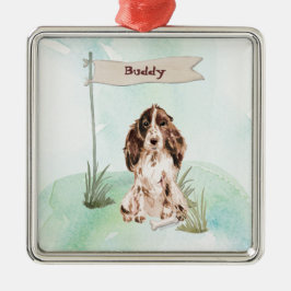 Individuelle Name Brown Cocker Spanisch Haustier H Ornament Aus Metall