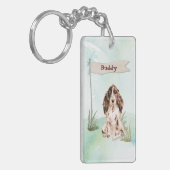 Individuelle Name Brown Cocker Spanisch Haustier H Schlüsselanhänger (Vorderseite links)