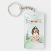 Individuelle Name Brown Cocker Spanisch Haustier H Schlüsselanhänger (Vorderseite)