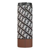 Individuelle Name Brown White Java Ethnik Batik Thermosbecher (Rückseite)