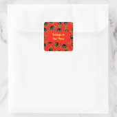 Individuelle Name Buchzeichen Funny Spiders Hallow Quadratischer Aufkleber (Tasche)