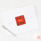 Individuelle Name Buchzeichen Funny Spiders Hallow Quadratischer Aufkleber (Umschlag)
