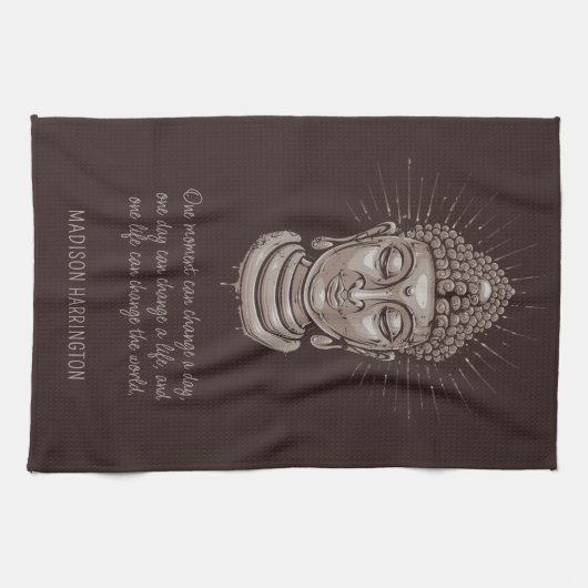 Individuelle Name Buddha Zitat Geschirrtuch (Horizontal)