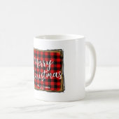 Individuelle Name Buffalo Red Kariert Frohe Weihna Kaffeetasse (VorderseiteRechts)