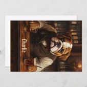 Individuelle Name Bulldog Barkeeper Einladung (Vorne/Hinten)