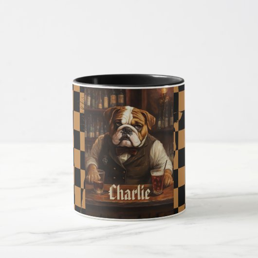 Individuelle Name Bulldog Barkeeper Tasse (Zentrum)