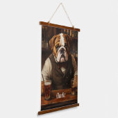 Individuelle Name Bulldog Barkeeper Wandteppich Mit Holzrahmen (Gewinkelt)