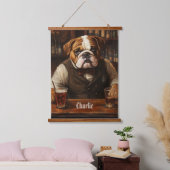 Individuelle Name Bulldog Barkeeper Wandteppich Mit Holzrahmen (Schlafzimmer)