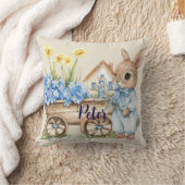 Individuelle Name Bunny mit Blumen Kissen (Decke)