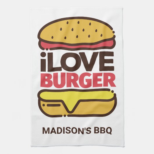 Individuelle Name Burger Lover Küchentuch (Vertikal)