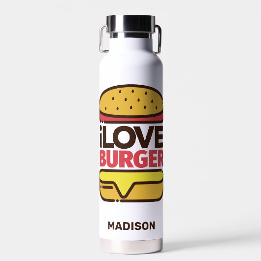 Individuelle Name Burger Lover Trinkflasche (Vorne)