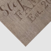 Individuelle Name Burlap Rustikale Printwerbung Seidenpapier (Ausschnitt)