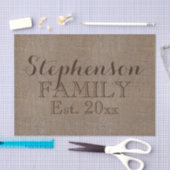 Individuelle Name Burlap Rustikale Printwerbung Seidenpapier (Handwerk)