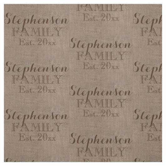 Individuelle Name Burlap Rustikale Printwerbung Stoff (Muster)
