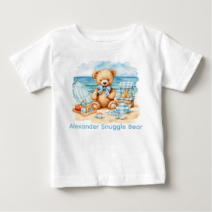 Individuelle Name Bute Beach Blue Teddy Bear Baby T-shirt
