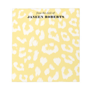 Individuelle Name Butter Gelber Leopard Druck Notizblock