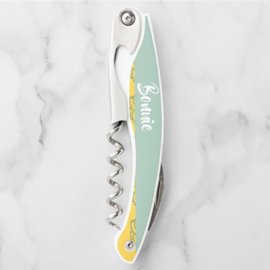 Individuelle Name-Buttergelb Kellnermesser (Vorderseite)