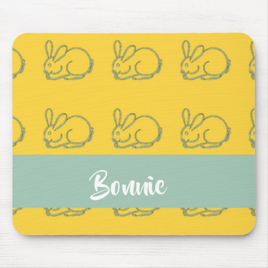 Individuelle Name-Buttergelb Mousepad (Vorne)