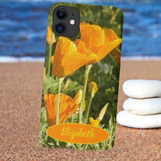 Individuelle Name California Mohnblume Blume Textu Case-Mate iPhone Hülle