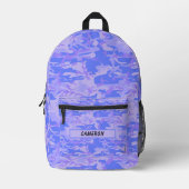 Individuelle Name Camouflage Pastel Blue Abstrakt Bedruckter Rucksack (Vorderseite)
