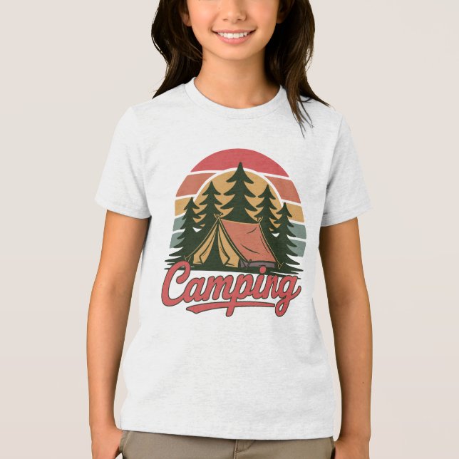 Individuelle Name Camping Tri-Blend Shirt (Vorderseite)