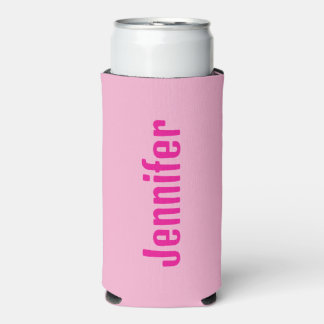 Individuelle Name Can Cooler - Pink & Magenta Selters Dosenkühler