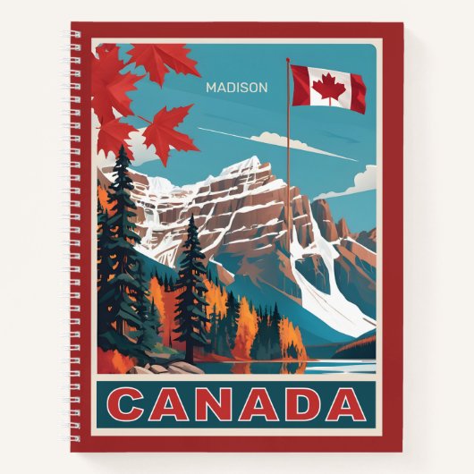 Individuelle Name Canada Travel Poster Notizblock (Vorderseite)