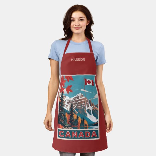 Individuelle Name Canada Travel Poster Schürze (Getragen)
