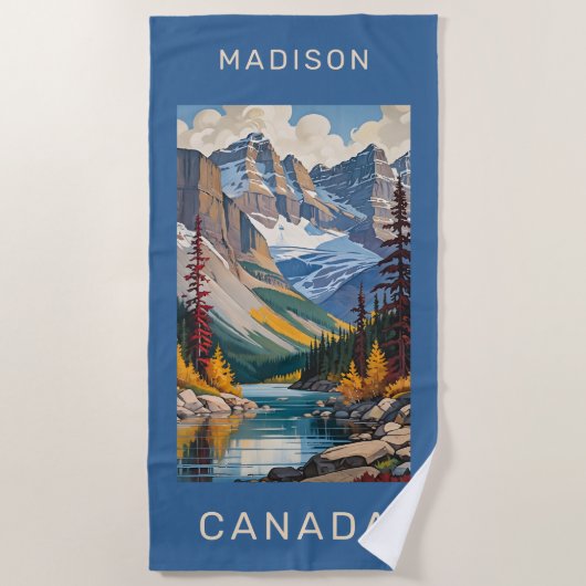 Individuelle Name Canada Travel Poster Strandtuch (Vorderseite)