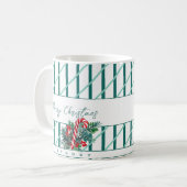 Individuelle Name | Candy Cane & Green Strips Weih Kaffeetasse (Vorderseite Links)
