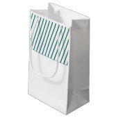Individuelle Name | Candy Cane & Green Strips Weih Kleine Geschenktüte (Rückseite Schrägansicht)