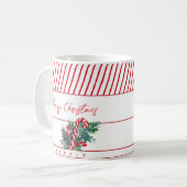 Individuelle Name | Candy Cane & Red Strips Weihna Kaffeetasse (Vorderseite Links)