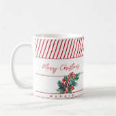 Individuelle Name | Candy Cane & Red Strips Weihna Kaffeetasse (Links)