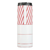 Individuelle Name | Candy Cane & Red Strips Weihna Thermosbecher (Rückseite)