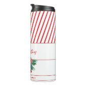 Individuelle Name | Candy Cane & Red Strips Weihna Thermosbecher (Nach rechts gedreht)